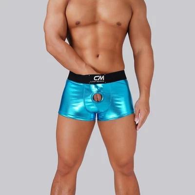 Herren Boxershorts Wetlook Trunk Cockring Loch Sexy Slip Unterwäsche Unterhosen - Bild 1 von 4