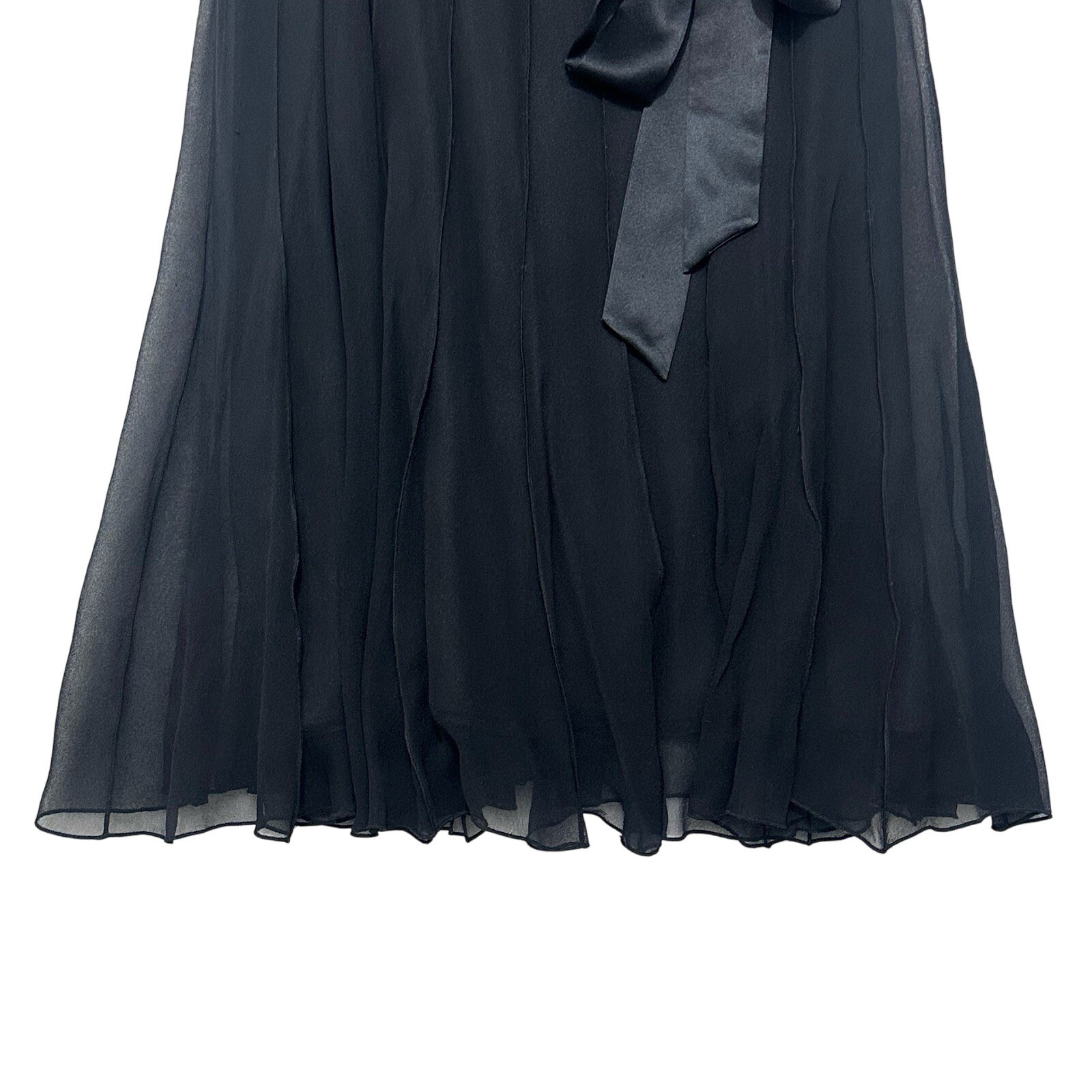 Calvin Klein VTG Y2K 2000s Sz 2 Silk Chiffon Sleeveless Black Dress Rachel Green thumbnail 3