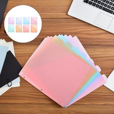 2 Sets Binder Dividers with Pockets and Tabs - Plastic Colored 3-Hole Folder