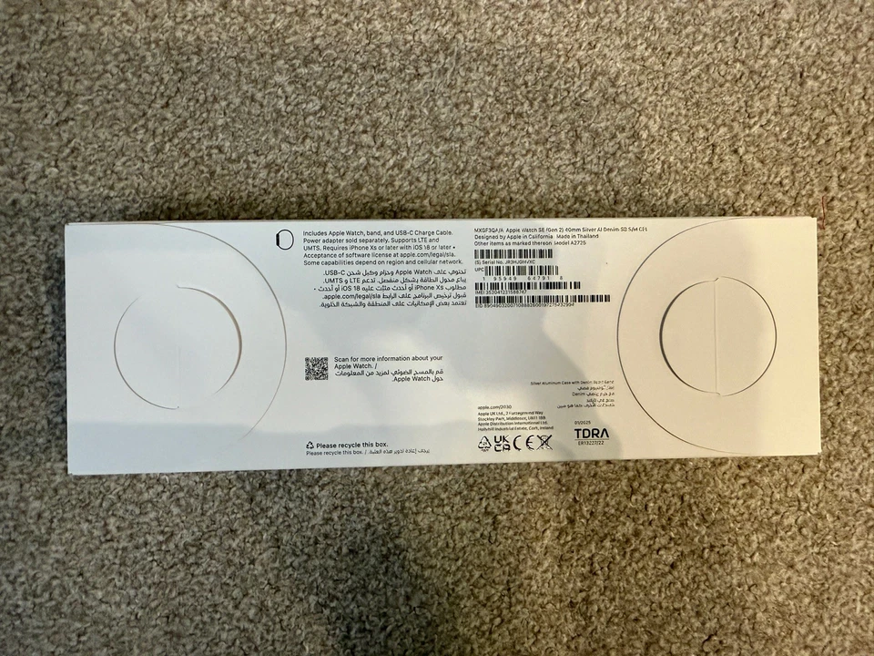 Apple Watch SE (Gen 2) 40 mm Waterproof Smart Watch GPS + Cellular (2024) Denim - Image 2 of 4