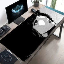 1pc Large-sized Esports Gaming Mouse Pad with a Black and White Manga-style Fem