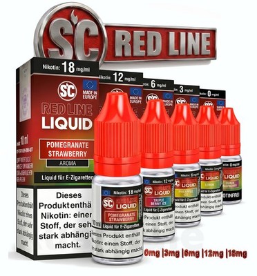 SC Red Line Overdosed Liquid 3mg 6mg 12mg Regular Nikotin 10 ml Premium E-Liquid