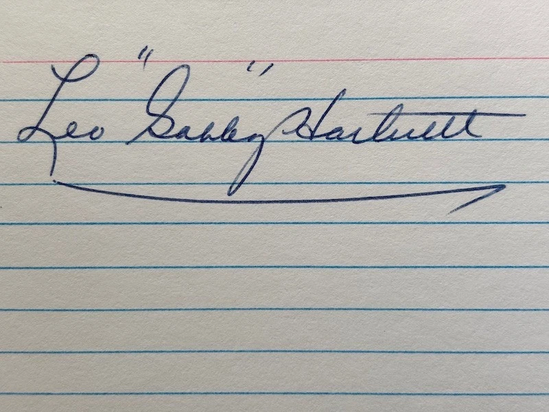 VINTAGE MINT MLB "HALL OF FAMER" LEO "GABBY" HARTNETT SIGNED 3x5 CARD + PHOTO - Image 3 of 4