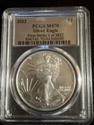2022  MS70 PCGS Silver Eagle 1 of 2022 Very First Strike Very Rare No Spots Nice