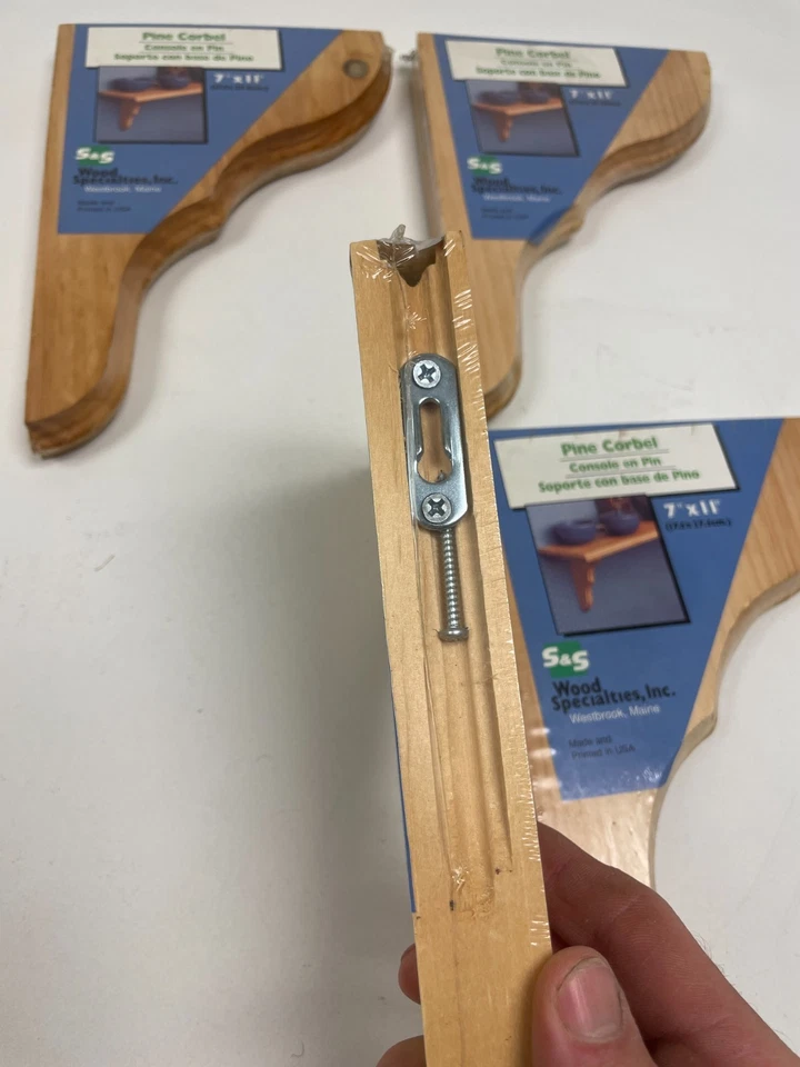 Juego de 4 ménsulas de pino de 7"x11" de madera maciza Foto 4 de 4