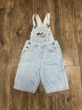 VTG Mickey Unlimited Jerry Leigh Bib Overalls Shorts Denim Disney Women s Small