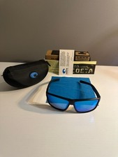 Costa Del Mar Diego Men's Sunglasses Matte Black Frame Blue Mirror 580P Polarize