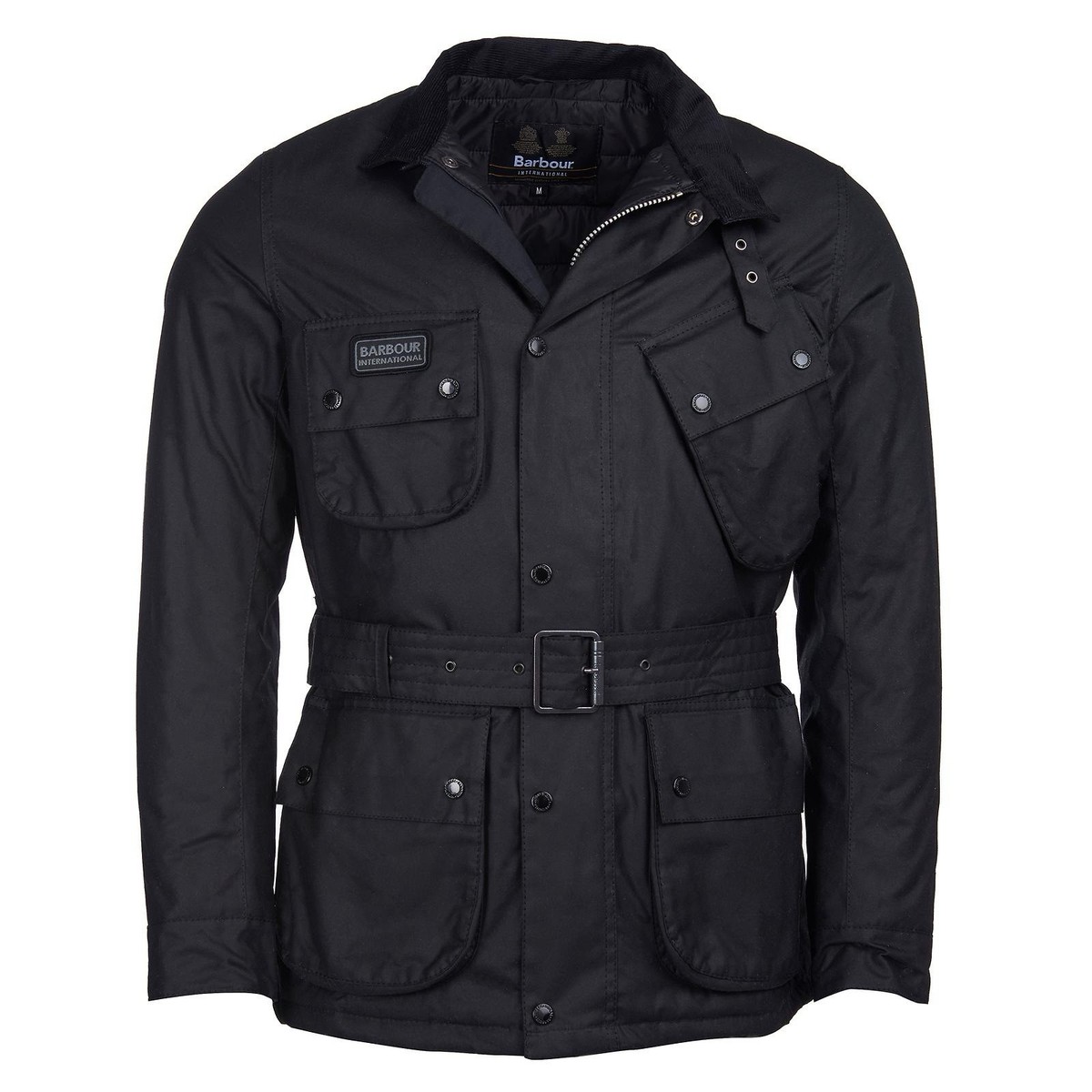 BARBOUR INTERNATIONAL Men's Winter SL Slim Fit Waxed Biker Jacket
