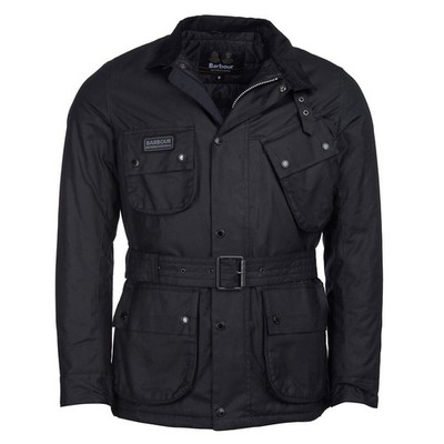BARBOUR INTERNATIONAL Men's Winter SL Slim Fit Waxed Biker Jacket