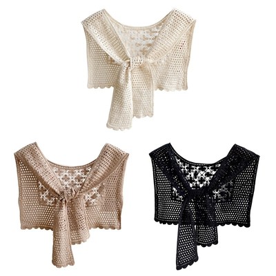 Crochet Hollow Shrug Scarf Korean Shawl Triangular Shawl Wraps Echarpe Scarves