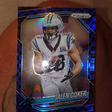 2025 Panini Prizm Jalen Coker Blue Prizm #55 Carolina Panthers Football