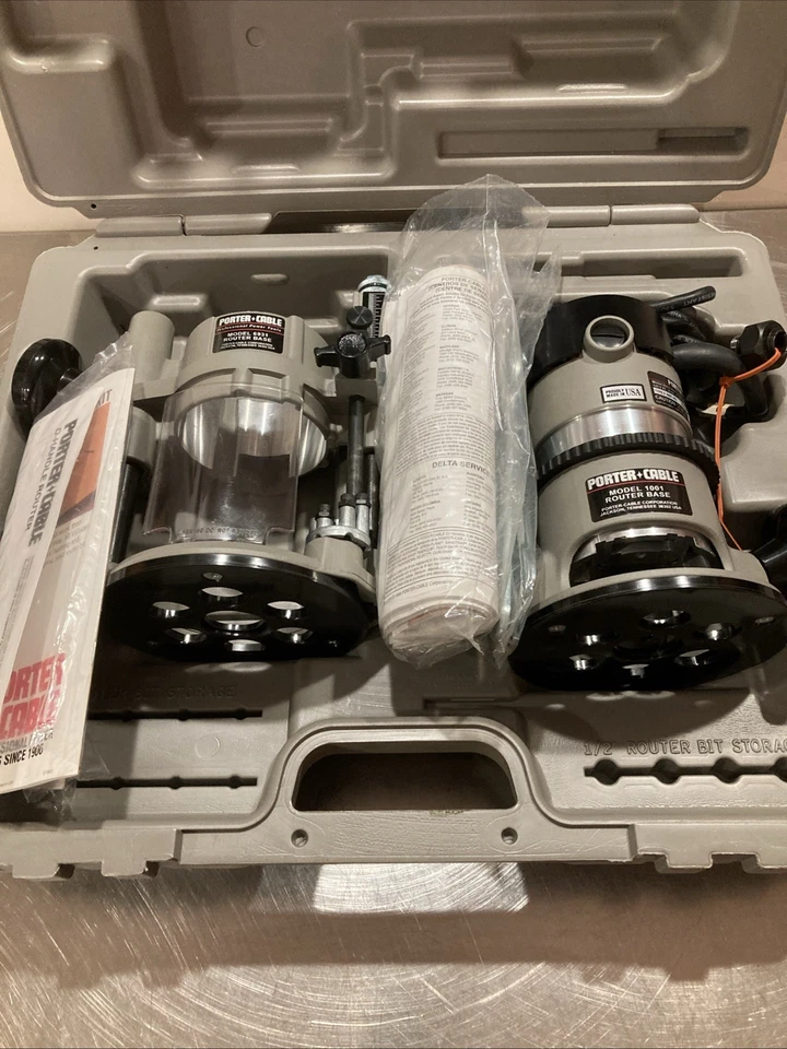 NOS Porter cable 693PK 1 1/2hp Router Kit w/fixed And Plunge Bases - Image 4 of 4