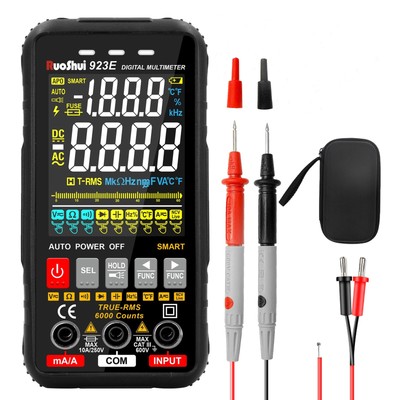 Digital Smart Multimeter Voltage Tester Voltmeter TRMS 6000 Counts Auto Color...