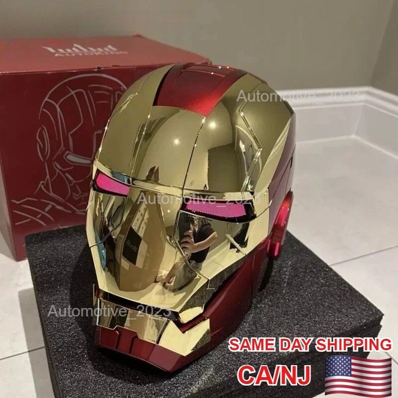 Nuevo Casco Iron Man MK5 Activado por Voz Electrónica Máscara Abrir y Cerrar Autoking EE. UU.