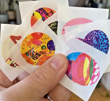 Vintage 80s Sticker Lot: Lot Of 10 One Inch Lisa Frank Stickers, Restored READ