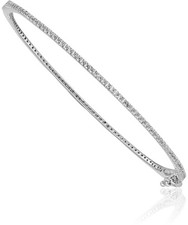 925 Sterling Silver CZ Hinged Bangle Bracelet