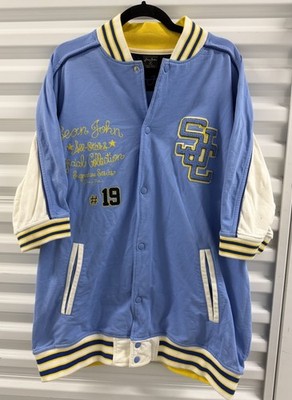 Vintage 2000s Sean John Varsity Jersey Shirt Y2K Hip Hop Blue Mesh XL Streetwear