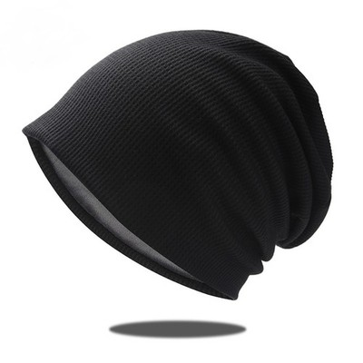 Black Men Women Baggy Cap Slouch Oversize Hat Ski Beanie Winter Knit Warm T