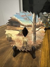 Hand Painted Saw Blade Barn and Trees by Ginger Bart in 1985