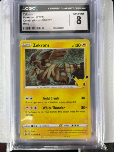 Zekrom Reverse Holo 010/025 Celebrations CGC 8 Pokemon TCG