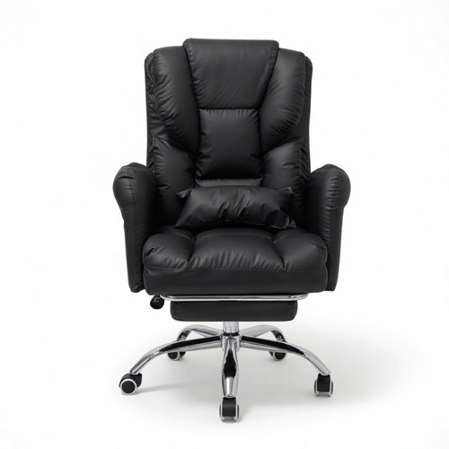 Executive Office Chair with Footrest  Big Tall Office Chair Thick Cushion black