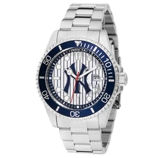 Invicta X MLB New York Yankees Mens Pro Diver Watch 43mm Silver 49856 - NEW/RARE