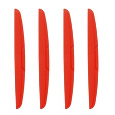 4Pcs, Car Door Edge Guards Protectors Silicone Side Doors Edge Trim Strip Red