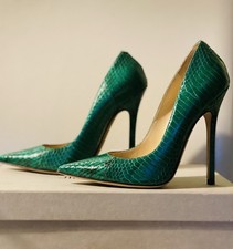 Jimmy Choo About Snakeskin Pointed- Toe Pumps 35.5
