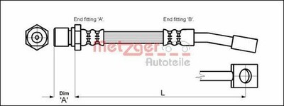 Original METZGER Bremsschlauch 4114679 für Daewoo Opel