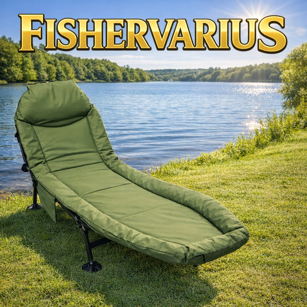 Carp Fishing Bedchair Compact 6 Leg Padded Pillow Adjustable ReclineR FISHER
