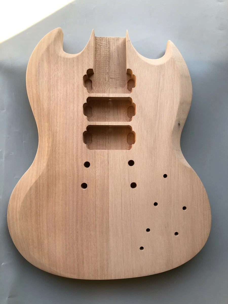 New Guitar Body mahogany Wood SG Style DIY 3 pickup holes guitar Replacement
