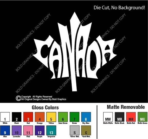 Adesivo vinile foglia acero canadese forma word art canadese - Foto 7 di 7