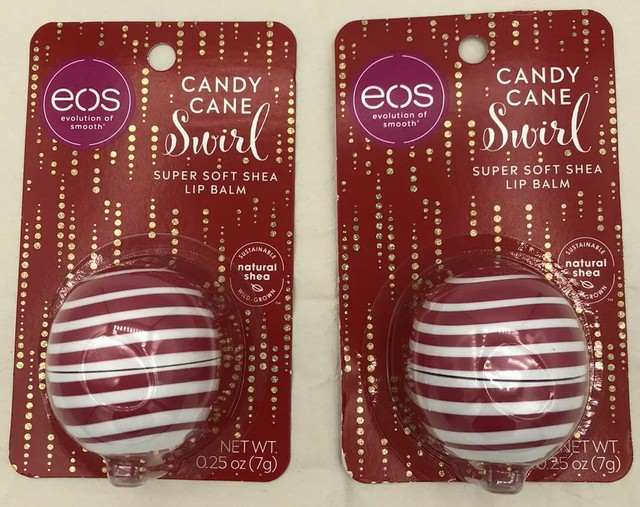 eos Candy Cane Swirl Super Soft Shea Lip Balm Lot of 2 eBay