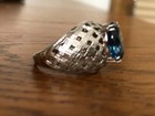 14KWG Blue Topaz Basketweave Ring 6 5.20 Grams — photo 7