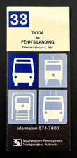 1983 Southeastern Pennsylvania Authority Tioga Penns Landing VTG Travel Brochure