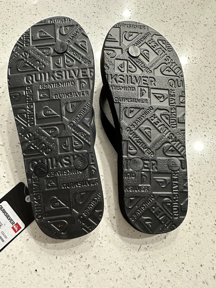 Chinelos de praia masculinos juvenis mercúrio azul e preto novo com etiquetas tamanho 4 - Imagem 3 de 4