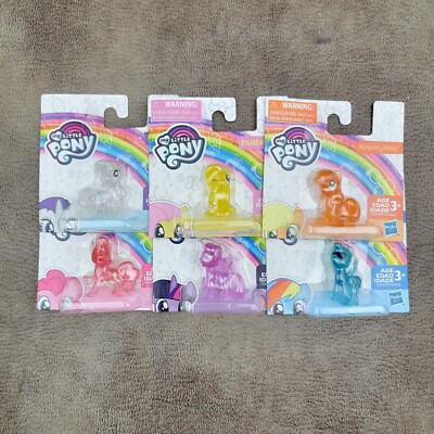 6 Mini MY LITTLE PONY Translucent Figures Collectible Girl Toy Birthday Fun Gift