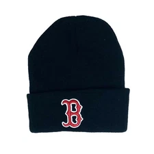 NEW Unisex Boston Red Sox Beanie Skull Cap Cuff Winter Warm Black One Size