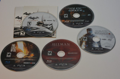 Lot of five Playstation 3 games - Last of Us  Dead Space 3  Hitman  Batman