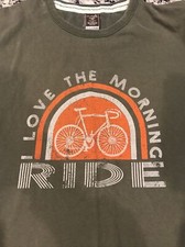 Love The Morning Ride Biking Bike Bicycle Company 81 XL T Shirt Green