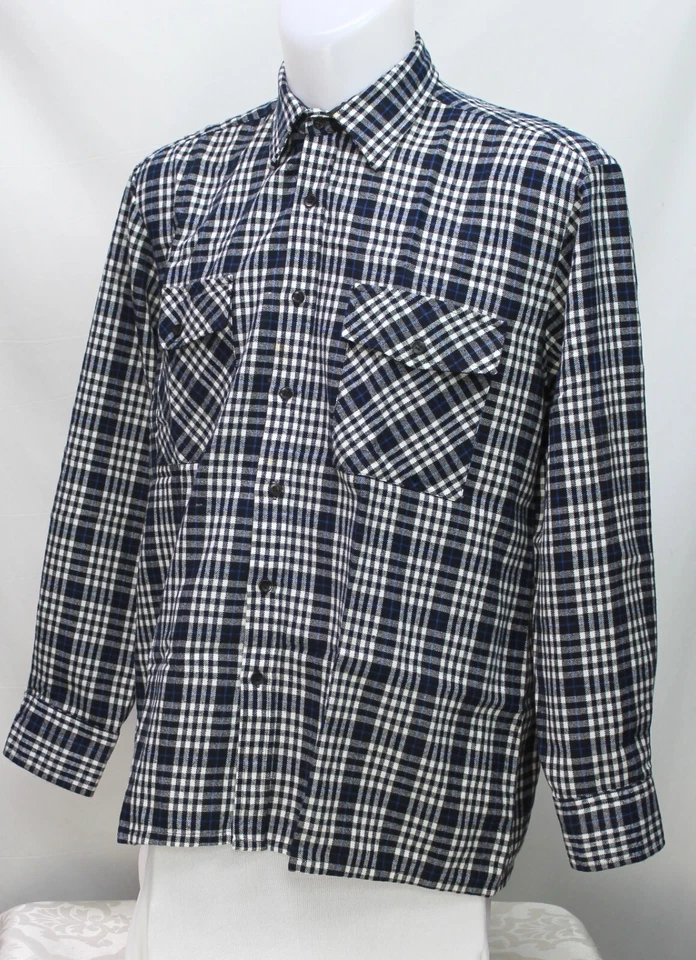 复古 AKA Bay 男式法兰绒衬衫格子多色 L 码 16 - 16.5 — 第 4/4 张图片