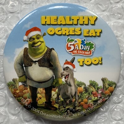 Shrek Button DreamWorks Movie Promo Button Pin Shrek Donkey | eBay