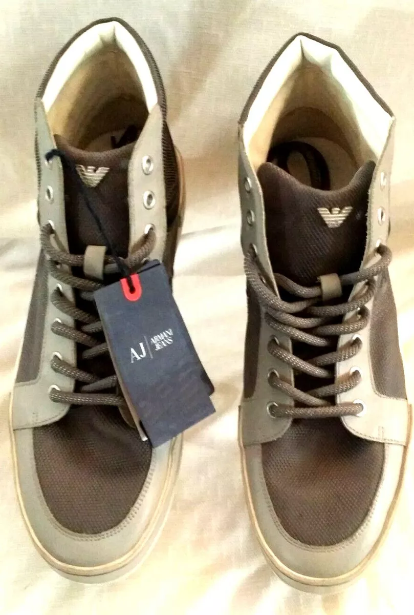 Armani Jeans Men s Gray High Tops Sneaker US 9.5 Eur 43 New RARE Vintage