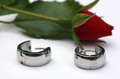 Ed022 earrings jewelry 316L stainless steel hinged hoop earrings hinged!