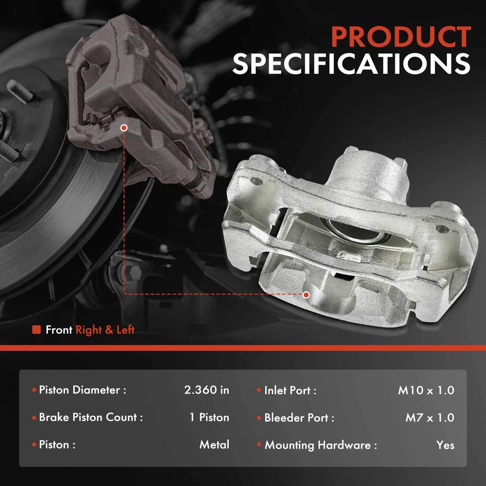 设置前制动卡钳带支架适用于三菱 Galant Eclipse Stratus Sebring — 第 2/4 张图片