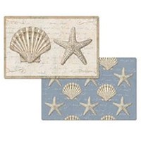 Set Of 4 Coastal Beauty Reversible Placemats, Starfish And Shell Theme Placemats on sale Set Of 4 Coastal Beauty Reversible Placemats, Starfish And Shell Theme Placemats on sale