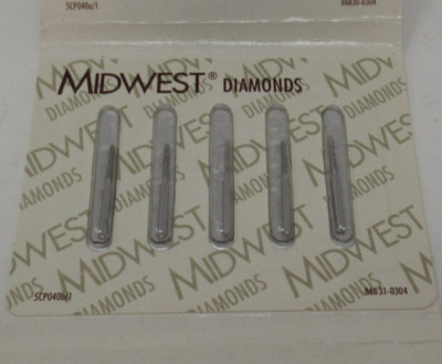 DENTSPLY Midwest Diamond Burs FG KS0 Cylinder Round Dia 010 M grit 5 pack 471431