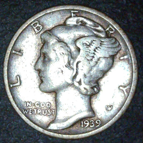 1939-D Mercury Silver Dime XF *90% Silver* #9485