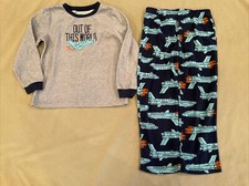 Carters Fleece Pajama Set Boys Size 7 Two Piece