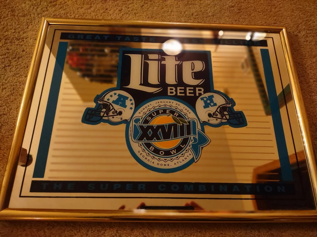 Super Bowl Mirror In Collectible Miller Signs & Tins for sale | eBay